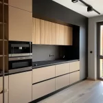 svetla braon minimalistička kuhinja