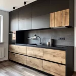 braon crna minimalistička kuhinja