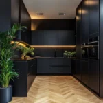 crna moderna kuhinja