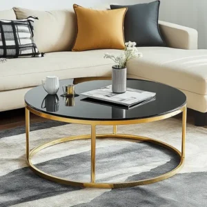 stakleni zlatni klub sto