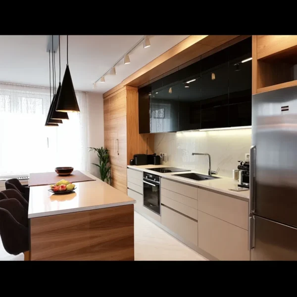 crno krem drvo dekor sjaj